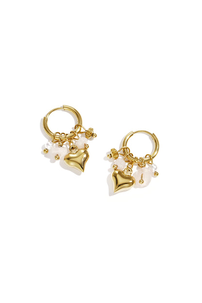 Stainless Steel Drop Earrings Heart Daily Simple Series Women's jewelry