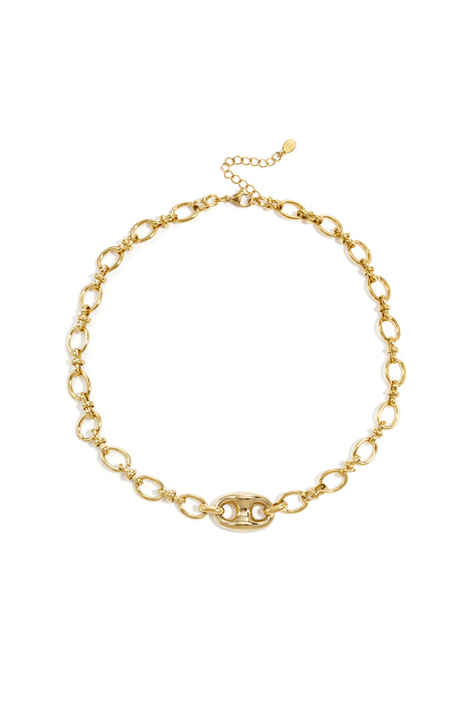 Necklace with button detail